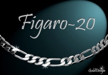 Figaro 20 - náramek rhodium